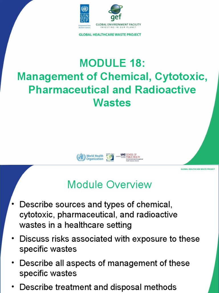 Day 3 Module 18 Management of Chemical Cytotoxic Pharmaceutical and