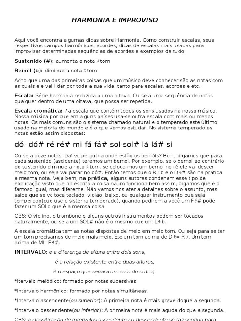 Harmonia e Escalas | PDF