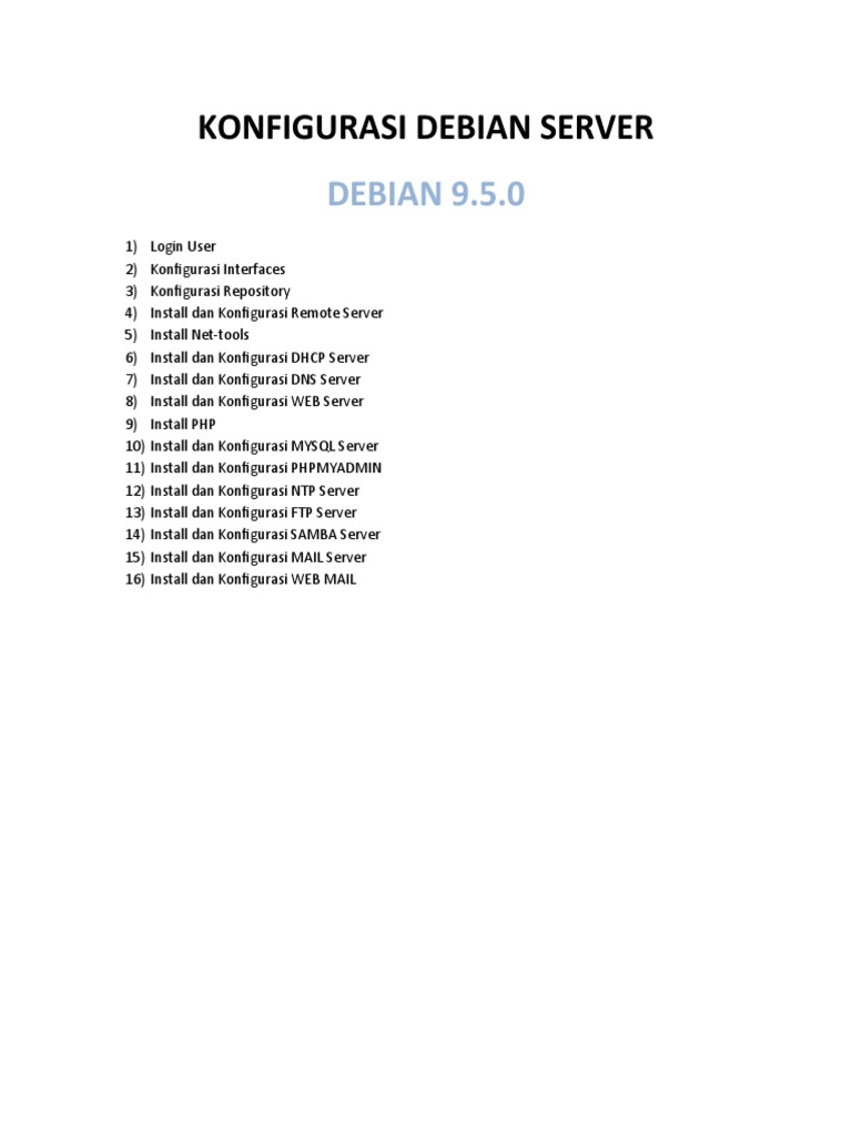 Konfigurasi Debian Server