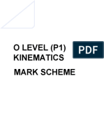 Kinematics Mark Scheme