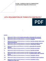 2022.11.12 Lista Reglementărilor Tehnice În Construcţii