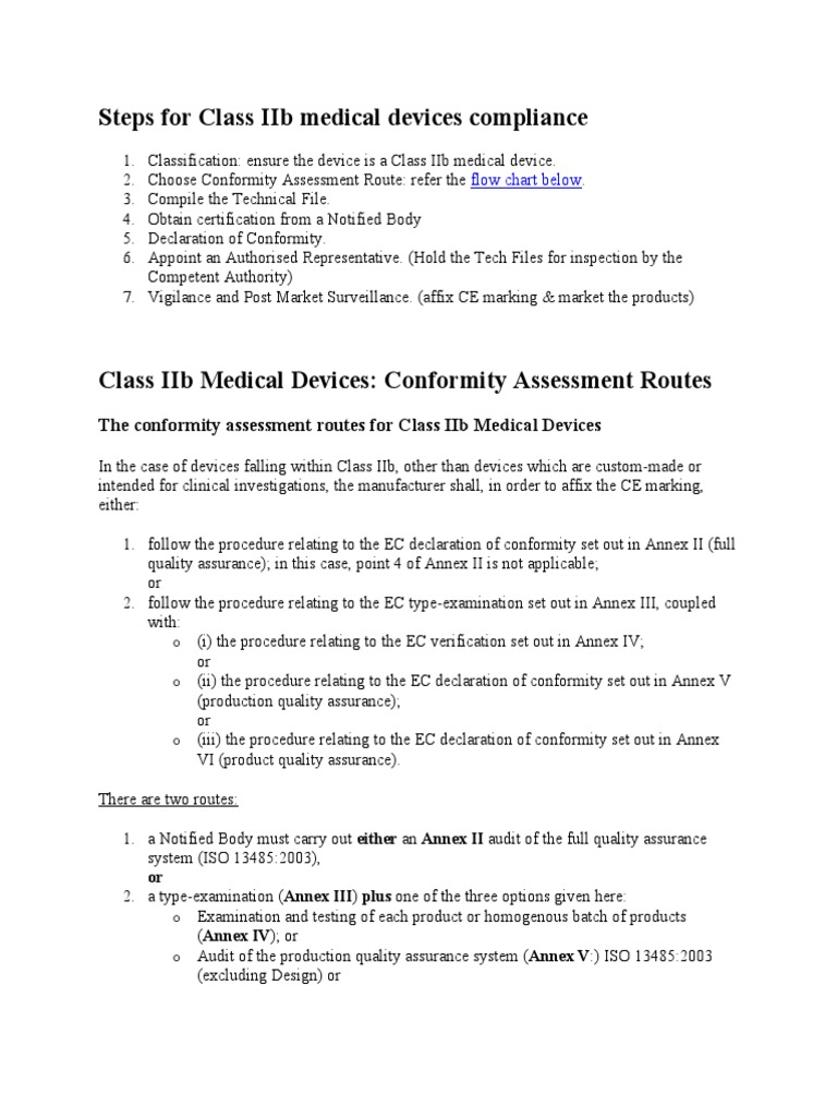 Steps For Class IIb Medical Devices Compliance | PDF | Technology ...