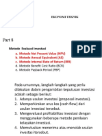 Metode Evaluasi Investasi