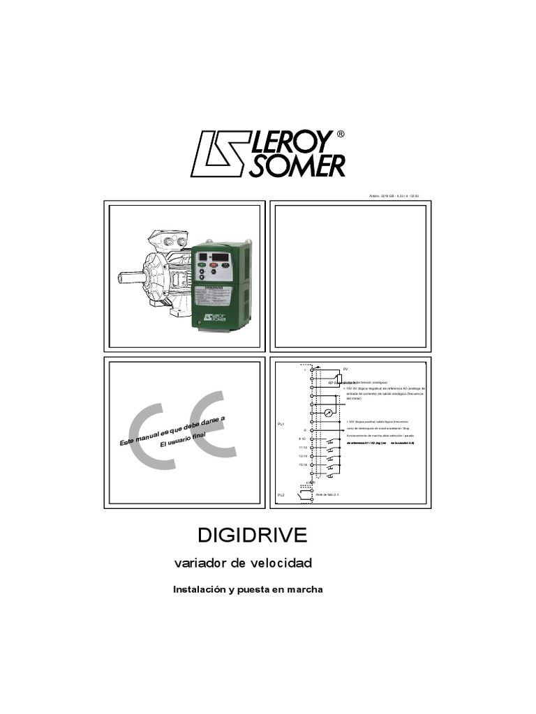 Manual de Instalación Digidrive LeroySomer PDF Ingenieria — free download