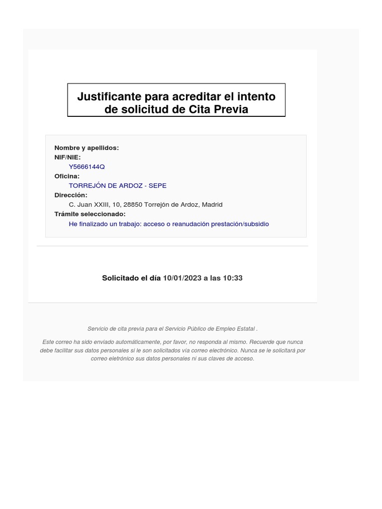 Justificante | PDF