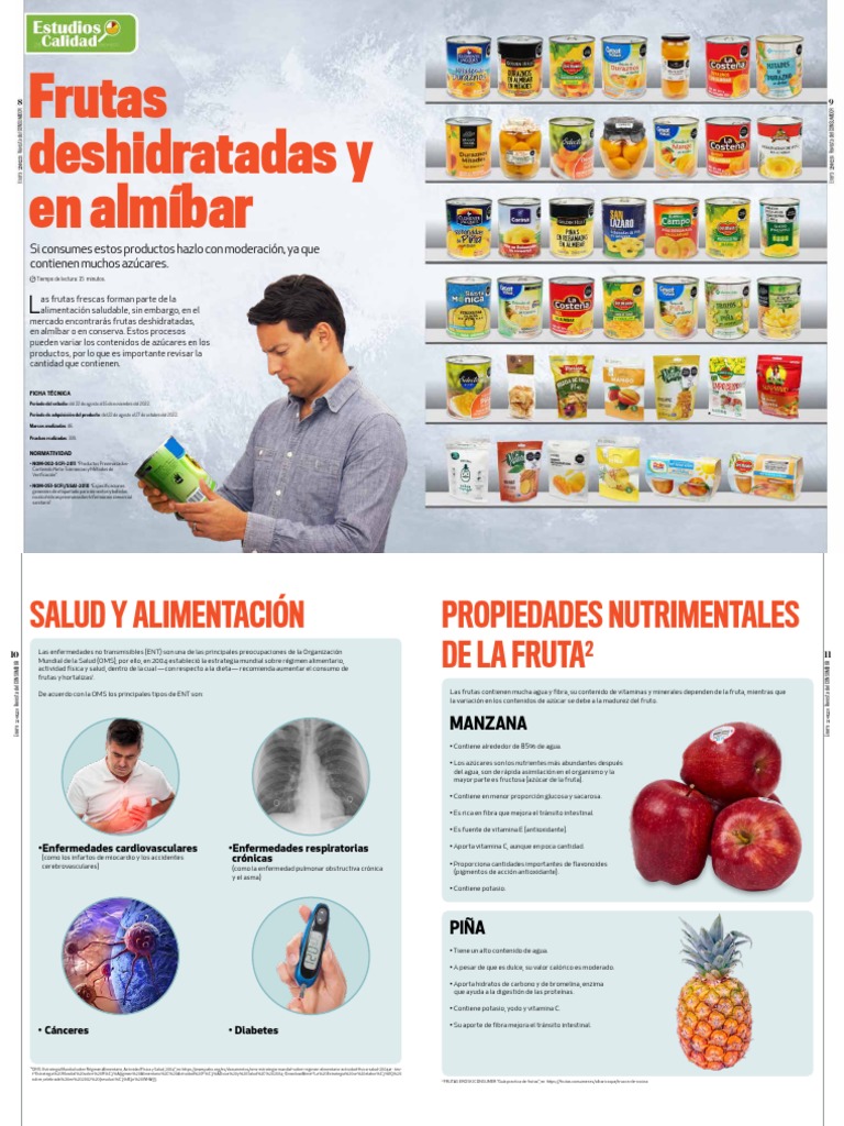 Etiquetado y análisis de frutas procesadas | PDF | Alimentos | Agua