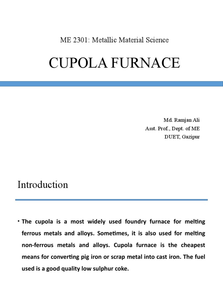 Cupola Furnace PDF Building Engineering Procedural Knowledge