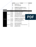 Day and Timetable for Marketing Courses