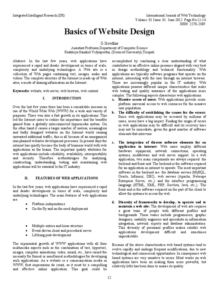 Basics of Website Design | PDF | World Wide Web | Internet & Web