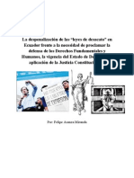 La despenalización de las “leyes de desacato” en Ecuador frente a la necesidad de proclamar la defensa de los Derechos Fundamentales y Humanos, la vigencia del Estado de Derecho y la aplicación de la Justicia Constitucional.