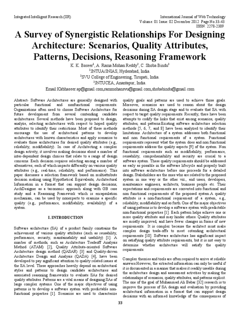 Quality Attributes Examples