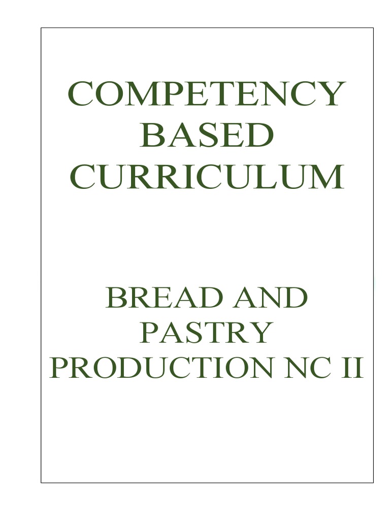Competency Based Curriculum Bread and Pa PDF Cakes Desserts