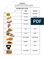 Vocabulary Food