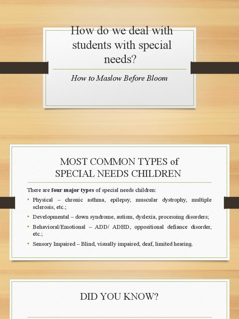 How Do We Deal With Students With Special Needs | PDF | Disability ...