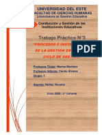 TP 3 Procesos e Instrumentos de La Gestión Educativa Ciclo de Gestión