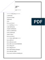 Restaurant Management OUTPUT