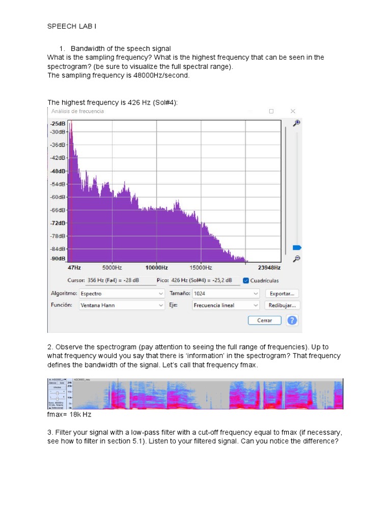 Speech Signal Analysis and Filtering Techniques | PDF