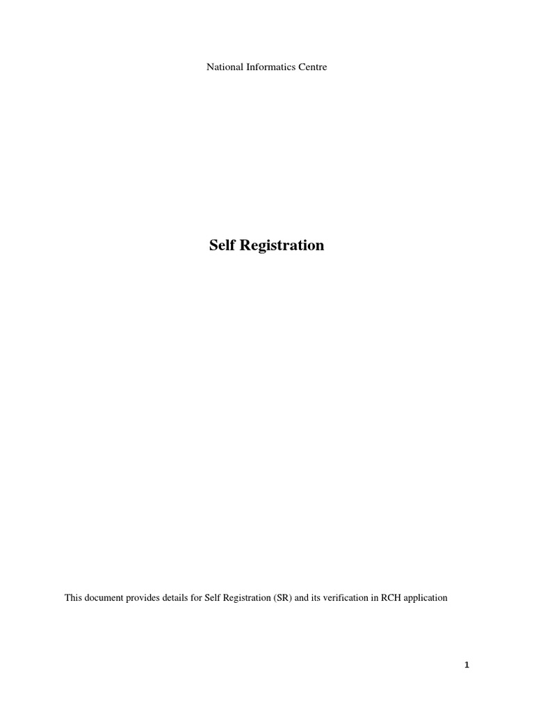 User Manual Of Self Registration Pdf Pregnancy Personal