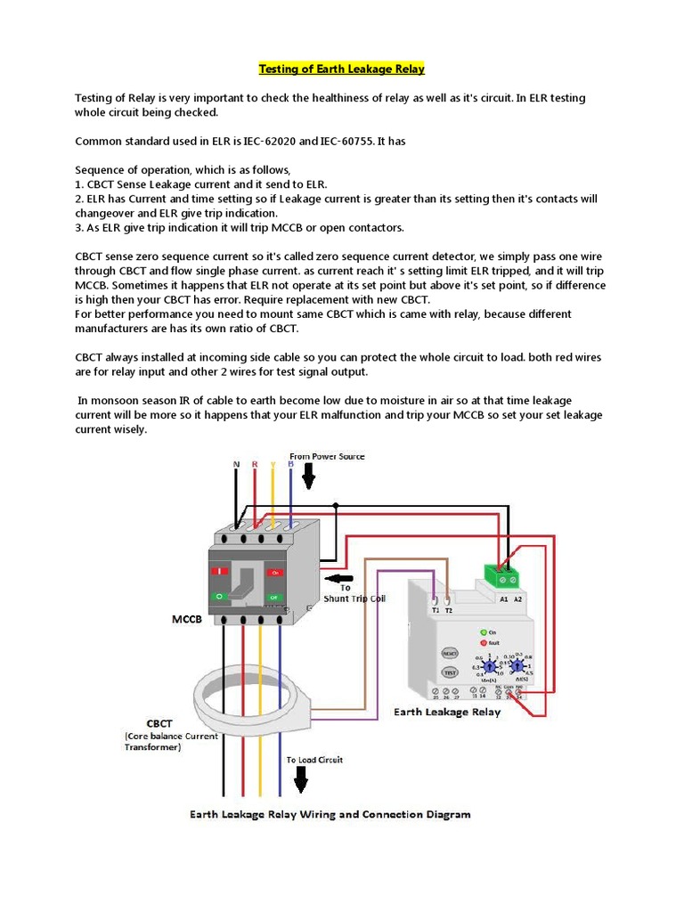 Testing of Earth Leakage Relay PDF
