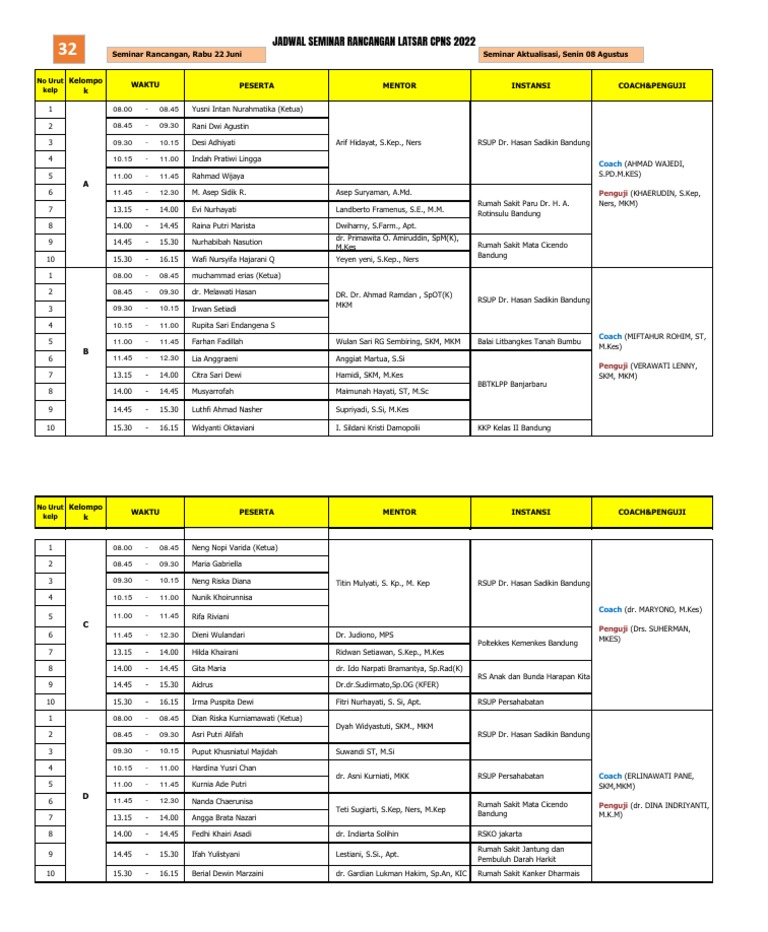 Jadwal Seminar Rancangan 32 Pdf