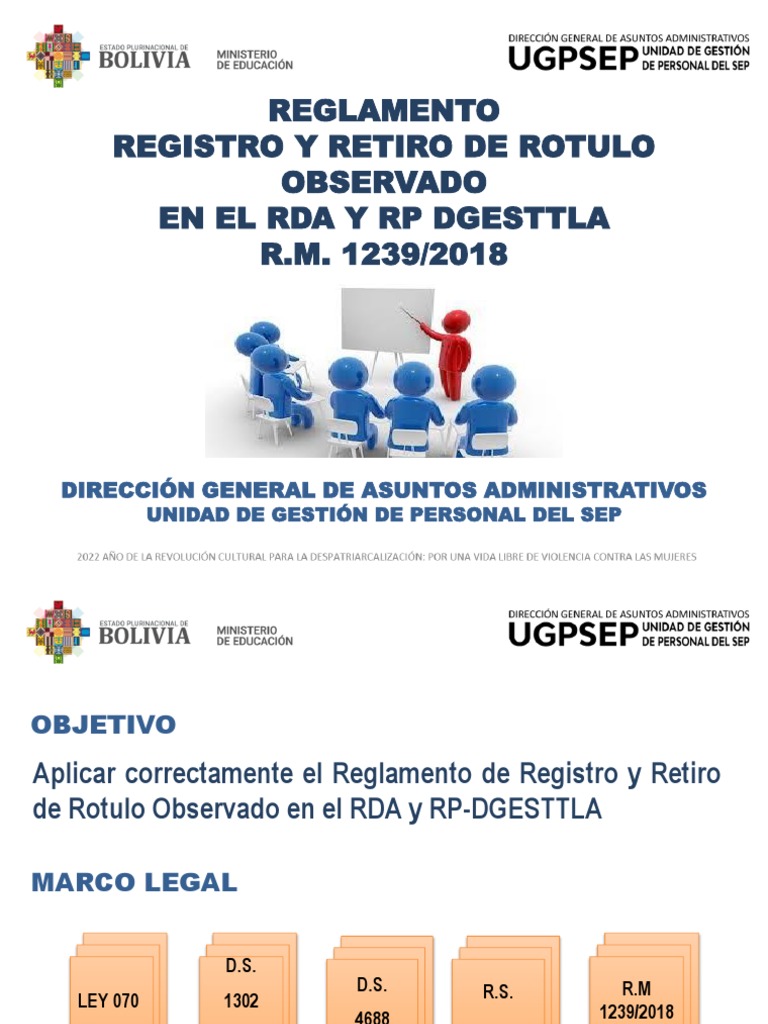 Reglamento RDA y RP DGESTTLA 1239/2018 | PDF | Sentencia (ley) | Mandato