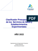 Clasificador SNSS - Año 2022 - E3943 - 2022