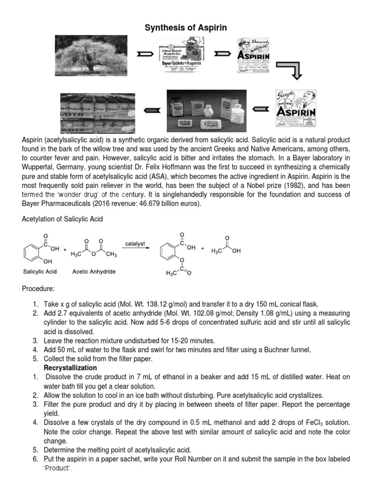 Synthesis of Aspirin via Acetylation of Salicylic Acid | PDF