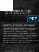 Introduction to Ethics in Modern Society