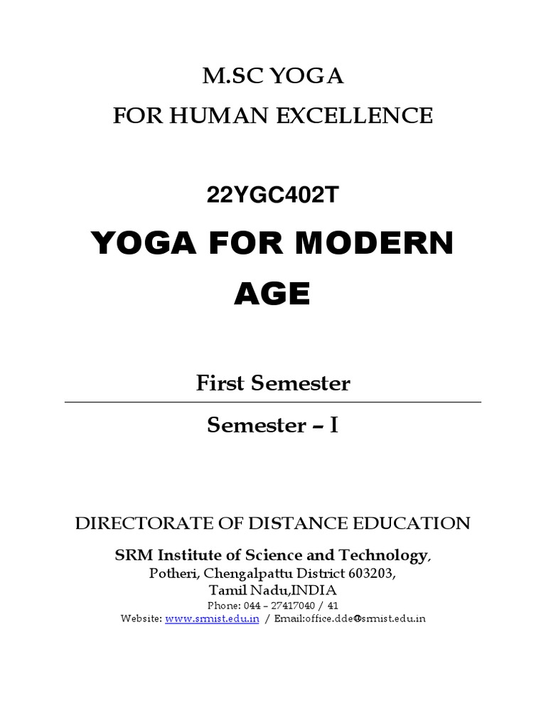 Yoga for Modern Age: Course Overview | PDF | Meditation | Yoga
