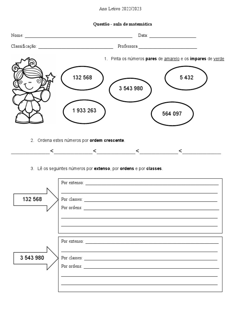 Matemática Leitura e Escrita de Números | PDF | Matemática