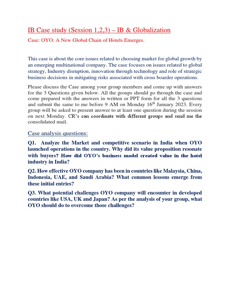 Ib Oyo Case Study Questions Pdf
