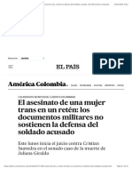 El Asesinato de Una Mujer Trans en Un Retén: Los Documentos Militares No Sostienen La Defensa Del Soldado Acusado - EL PAÍS América Colombia