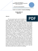 A Critical Review On Acoustics Control in Building JACOB JOEL JR. E