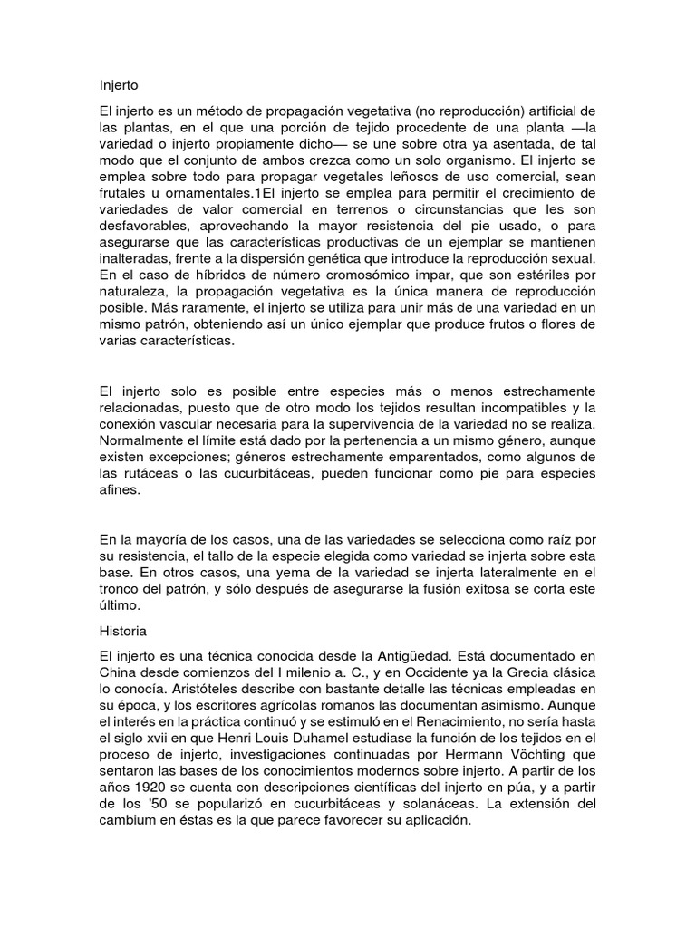 Injerto | PDF | Injerto | Plantas