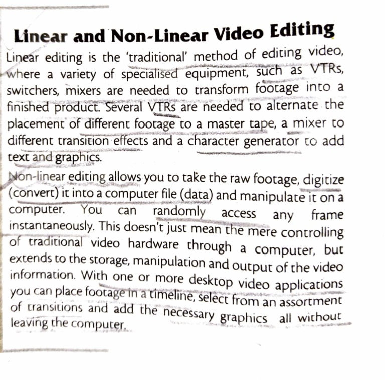 Non Linear Editing Example