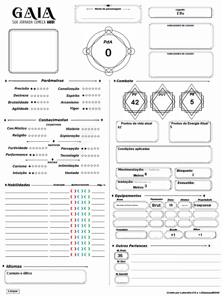 Ficha RPG | PDF