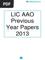 LIC AAO Question Paper 2013 PDF @exam - Stocks