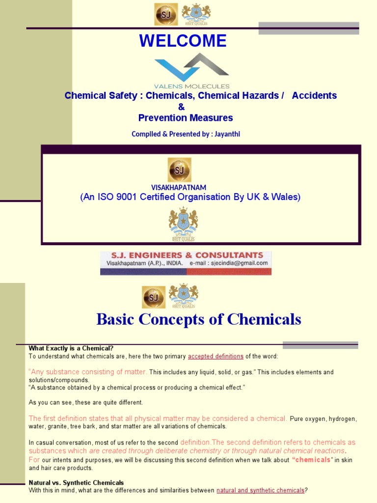 SJEC Valens Dec Chemical Safety Training Module PDF Chemical