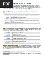 Introduction of DBMS