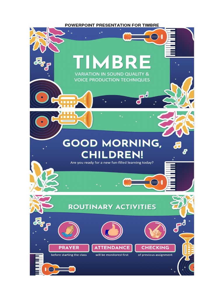 Timbre & Dynamics Evaluation Guide | PDF | Teaching Methods & Materials