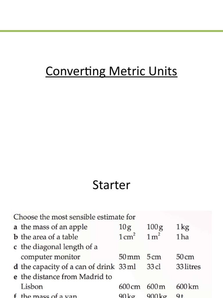 Metric Units | PDF