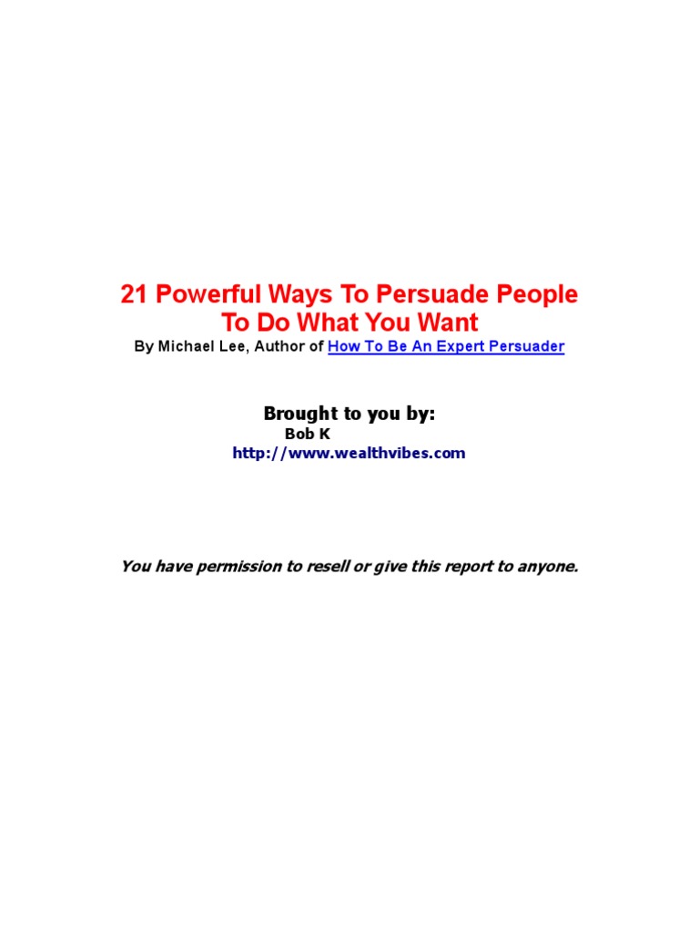 21 Ways To Persuade 11 | PDF