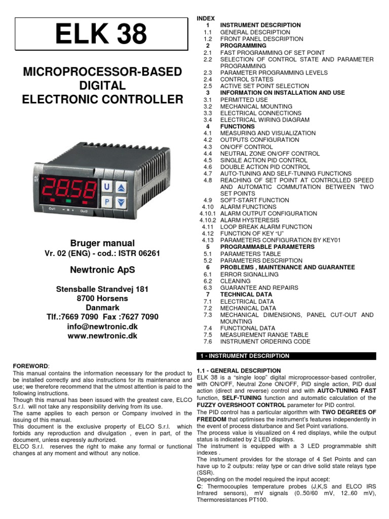 ELK 38 Controller User Manual | PDF | Parameter (Computer Programming ...