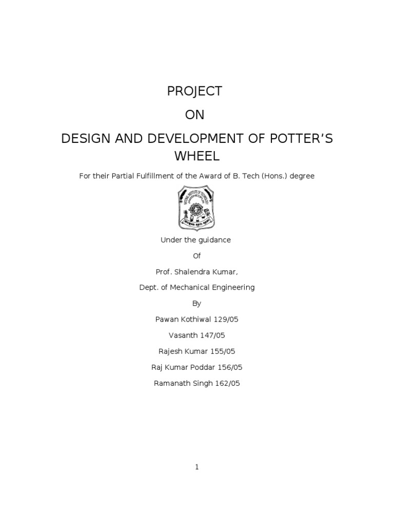 Design and Development of Potter's Wheel PDF Gear Transmission