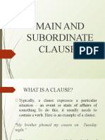 Main and Subordinate Clauses