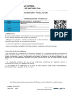 Comprobante de Inscripción: Anahi Micel Ricardo Moreira