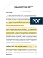 ¿Cómo Asumir El Estudio de La Cuestión Social y Las Políticas Sociales en La Formación Profesional en T.S - Rozas