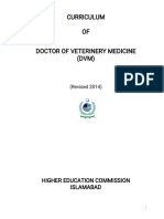 Curriculum of Doctor of Veterinary Medicine (DVM) Revised 2014