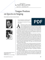 The Effect of Tongue Position On Spectra in Singing