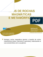 Tipos de Rochas Magmáticas e Metamórficas